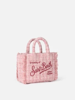 Wollhandtasche Mini Vanity mit rosa Tweedmuster