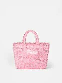 Wollhandtasche Mini Vanity mit rosa Tweedmuster