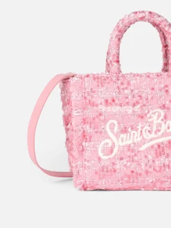 Wollhandtasche Mini Vanity mit rosa Tweedmuster