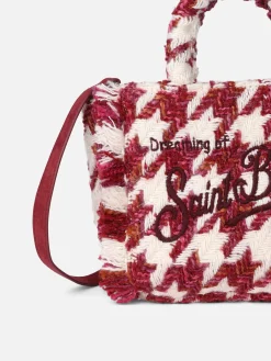 Wollhandtasche „Mini Vanity“ mit großem Hahnentrittmuster