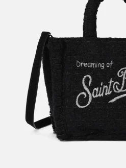 Wollhandtasche Mini Vanity mit schwarzem Tweedmuster