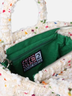 Wollhandtasche Mini Vanity mit weißem Tweedmuster