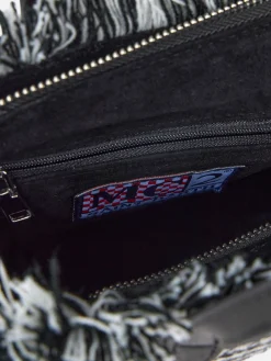 Wollhandtasche Mini Vanity mit glänzendem Hahnentrittmuster