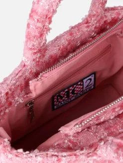 Wollhandtasche Mini Vanity mit rosa Tweedmuster