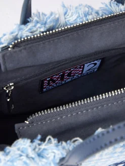 Wollhandtasche Mini Vanity mit glänzendem Hahnentrittmuster