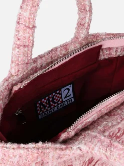 Wollhandtasche Mini Vanity mit rosa Tweedmuster