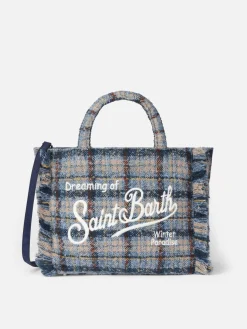 Wollige Handtasche Colette mit Karomuster