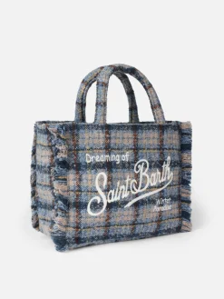 Wollige Handtasche Colette mit Karomuster