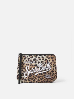Wollige Pochette Aline mit Animalier-Print