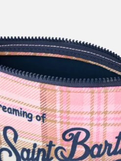 Wollige Pochette Aline mit rosa Schottenkaro-Print