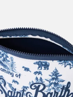 Wollpochette Aline mit Toile de Jouy-Print