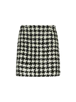 Wollrock für Damen mit Pied-de-Poule-Print