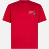Woman heavy cotton red t-shirt Emilie with A Capodanno siamo dai Furstenberg embroidery | VACANZE DI NATALE SPECIAL EDI