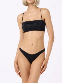 Zebra-Bandeau-Bikini für Damen Athena Naomi mit Strasssteinen