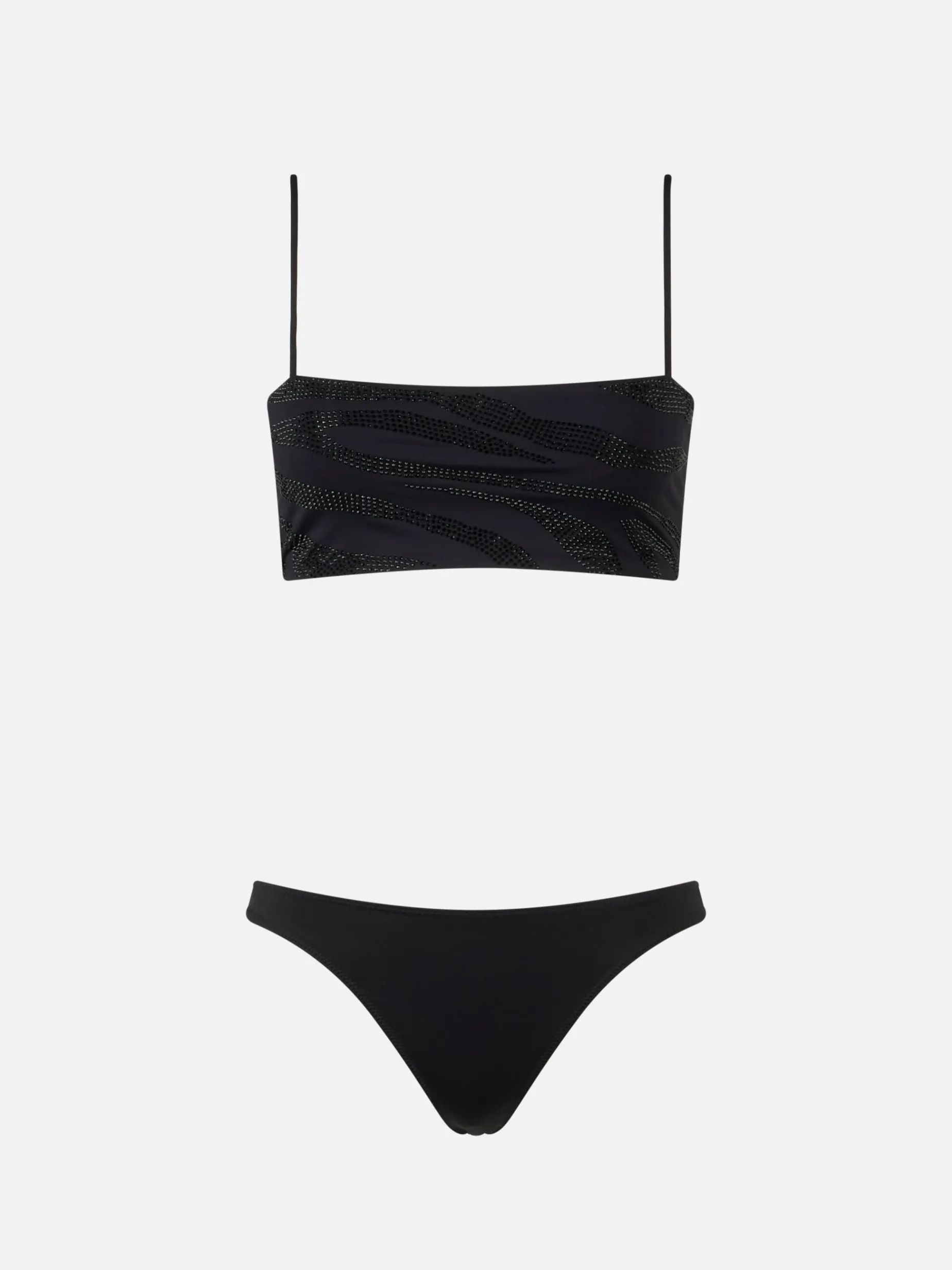 Zebra-Bandeau-Bikini für Damen Athena Naomi mit Strasssteinen